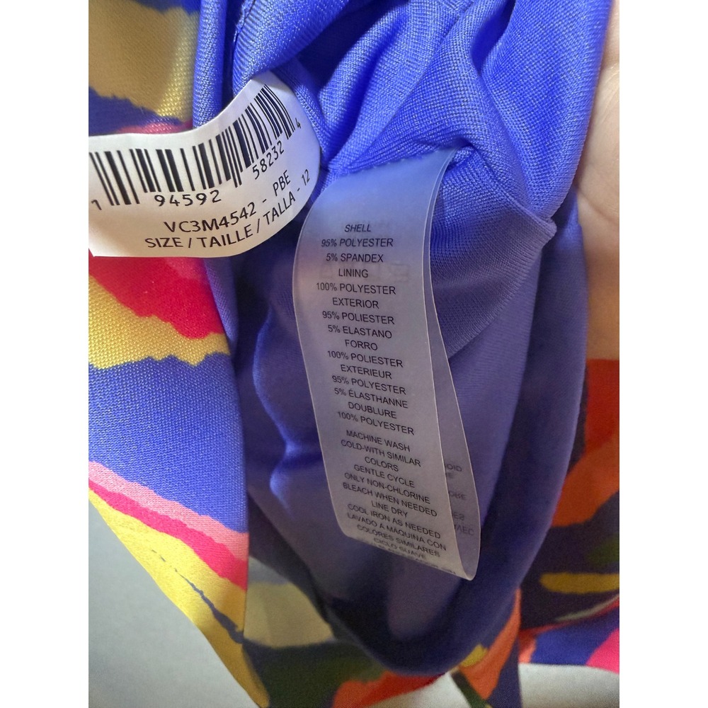 Vince Camuto Multi Color Tropical Leaf Halter Fit Flare Dress size‎ 12 feminine - Picture 4 of 9